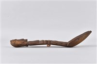 浮雕人像雙百步蛇木製匙藏品圖，第3張