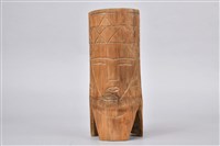 浮雕人面三角幾何紋竹製杯藏品圖，第2張