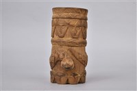 浮雕人面百步蛇竹製杯藏品圖，第2張