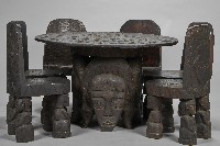 雕刻石板桌椅組藏品圖，第1張