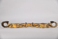 黃底百步蛇紋木製雙連杯藏品圖，第1張