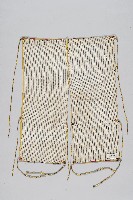 拼接紅黃灰三色布條後敞褲藏品圖，第2張