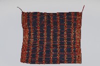 藍底紅紋夾織布藏品圖，第1張