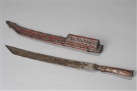 浮雕彩繪人像百步蛇紋浮雕禮刀藏品圖，第1張