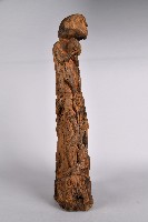 猴子群像木雕柱藏品圖，第4張