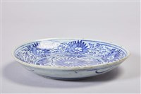 菊花青花瓷盤藏品圖，第1張
