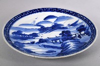 青花山景瓷盤藏品圖，第1張