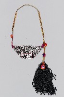 十字繡紅黑幾何檳榔袋藏品圖，第1張