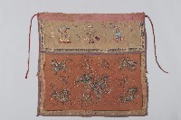 刺繡橘底黃邊金獅桌裙藏品圖，第1張