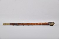 雙鯉魚紋金屬製煙鍋竹製旱煙桿藏品圖，第2張