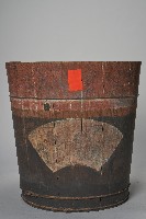 木製彩繪人像山水米桶藏品圖，第1張