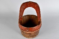 木製素面紅漆水桶藏品圖，第1張