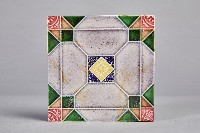 淺藍四瓣幾何瓷製花磚藏品圖，第1張