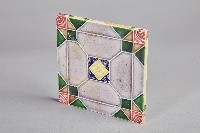 淺藍四瓣幾何瓷製花磚藏品圖，第2張