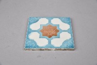 海碧底褐色八角星瓷製花磚藏品圖，第2張