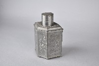 陰刻開光花卉紋六方錫茶葉罐藏品圖，第4張