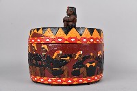 浮雕人群像雙頭百步蛇紋珠寶盒藏品圖，第4張