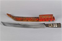 浮雕彩繪人像佩刀藏品圖，第1張