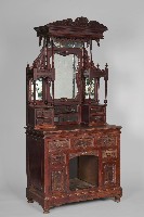 浮雕仕女圖西番蓮紋梳妝台藏品圖，第2張