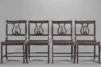 靠背豎琴紋飾餐椅藏品圖，第1張