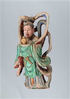 彩繪仙女雕像木製壁飾藏品圖，第1張