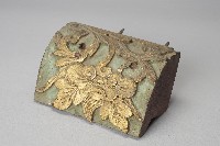 浮雕綠底金漆捲草紋斗拱-1藏品圖，第4張