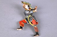 藍衣紅褲頭頂巨蝦男子像交趾陶藏品圖，第1張