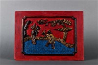 金漆持花人像木雕牌飾藏品圖，第1張