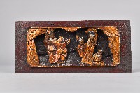 金漆戲台人像木雕牌飾藏品圖，第1張
