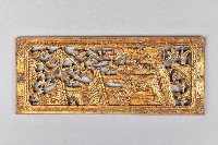 鏤空金漆戲曲人物圖木雕牌飾藏品圖，第1張