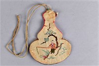 白底垂釣翁鏽花葫蘆形煙袋藏品圖，第1張