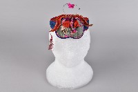 青底花草刺繡童帽藏品圖，第3張