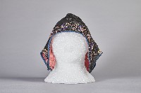 釘線繡花黑布帽藏品圖，第1張