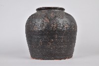 陶製黃褐釉條紋甕藏品圖，第1張