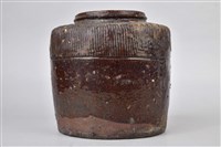 陶製紅胎褐釉條紋罐藏品圖，第1張