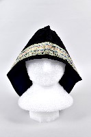 黑底綠滾邊風帽藏品圖，第1張