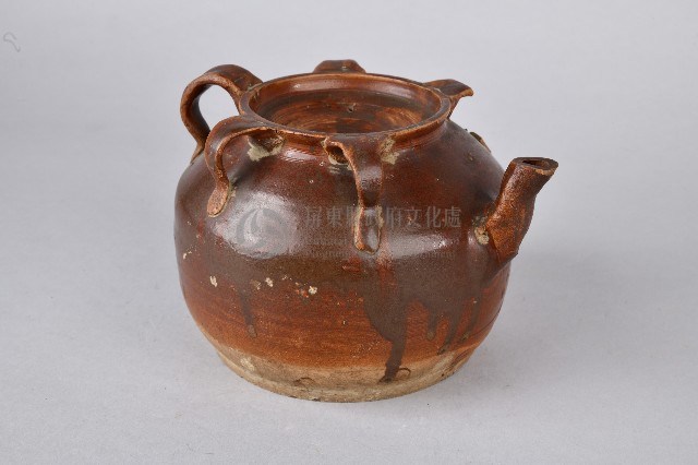 褐釉五繫燻油壺藏品圖，第3張