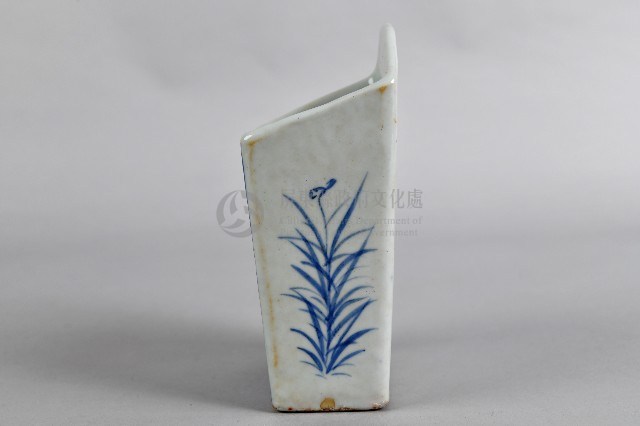 青花繪村景雙槽瓷箸籠藏品圖，第4張