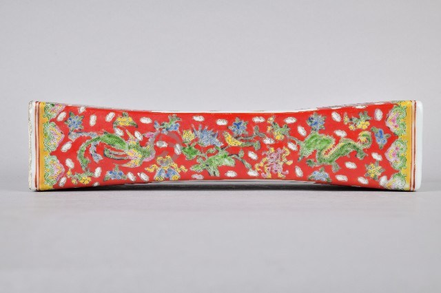 青紅瓷壽枕-紅邊南極仙翁藏品圖，第2張