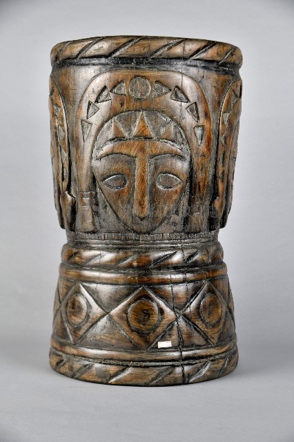 杵臼夫妻組-人面百步蛇木臼藏品圖，第3張
