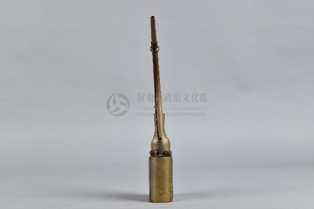 黃銅製梅枝雀鳥雙筒水煙斗-斗身藏品圖，第3張