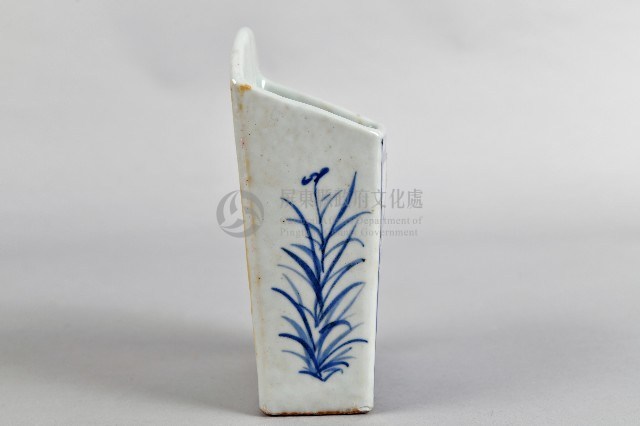 青花繪村景雙槽瓷箸籠藏品圖，第3張