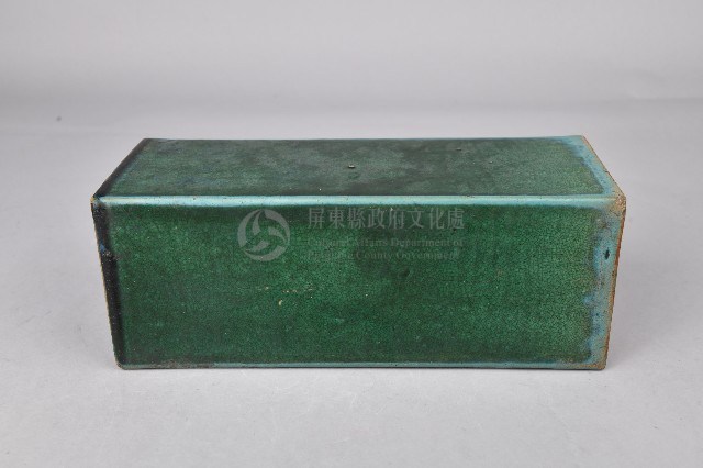 墨綠釉素面瓷枕藏品圖，第1張