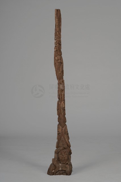 雕刻人面動物木柱藏品圖，第3張