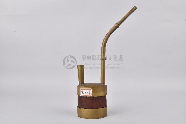 紅漆木製單筒水煙斗-斗身藏品圖，第2張