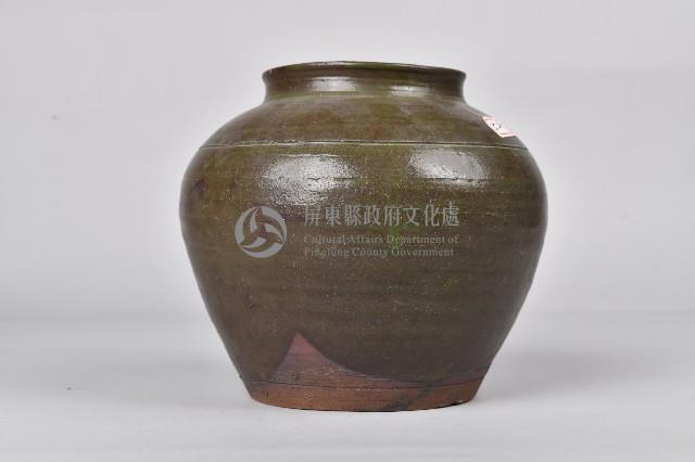 陶製紅紅胎暗青釉素面壺藏品圖，第1張