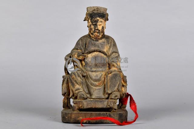 坐姿神像木雕藏品圖，第1張
