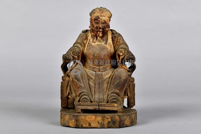 坐姿神像木雕藏品圖，第1張