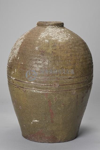 陶製綠釉條紋壺藏品圖，第2張