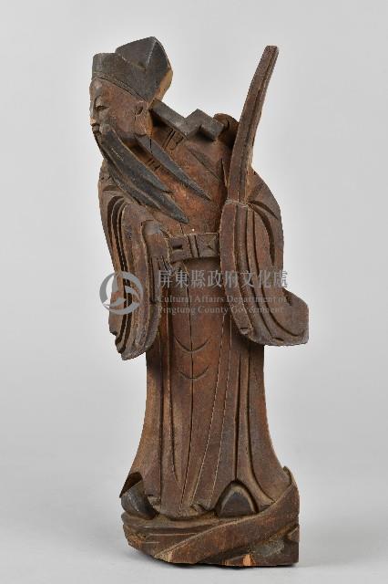 直立老人木雕像藏品圖，第2張